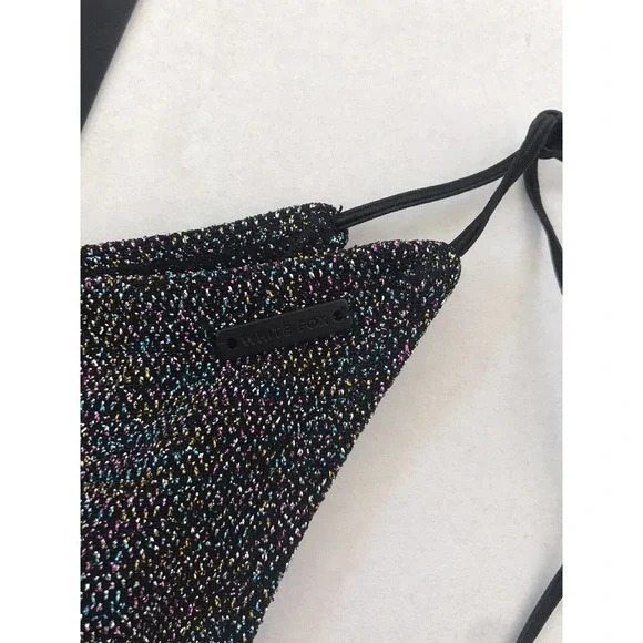 White Fox Boutique Boardwalk Rainbow Lurex String Bikini Bottom Swim - Picture 10 of 11
